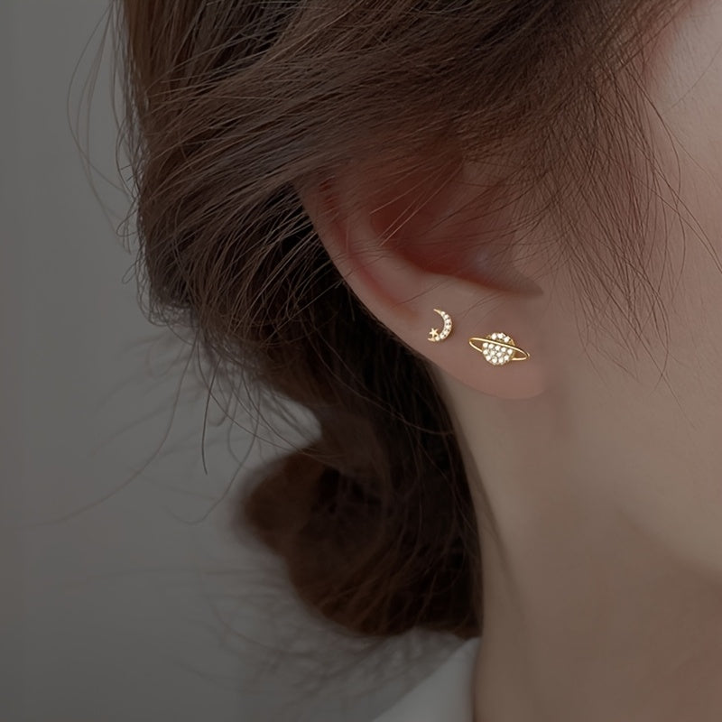 Moon Planet Studs