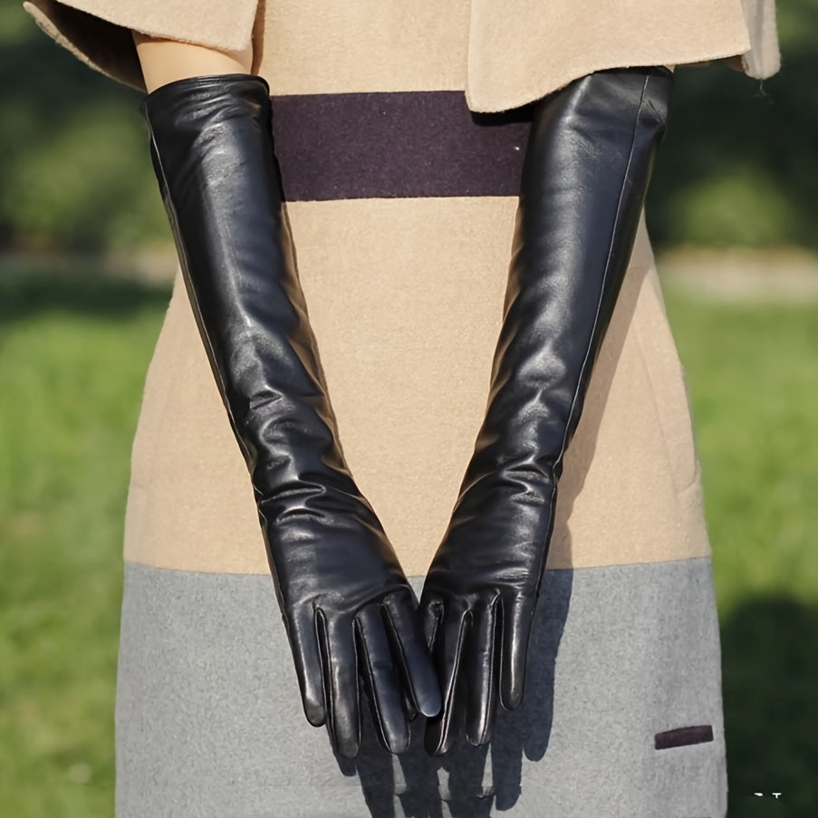 Faux Leather Gloves