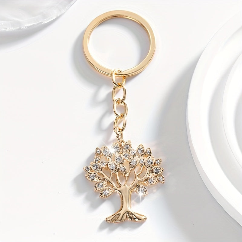 Life Tree Keychain Gold