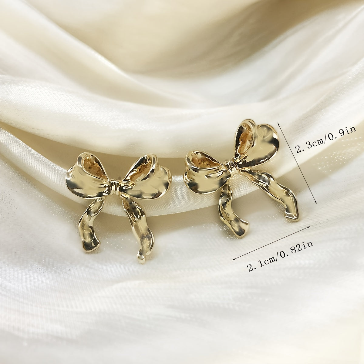 Gold Bowknot Dangle Earrings