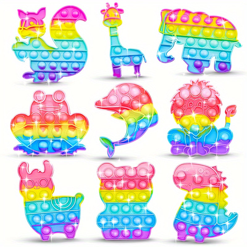 7pcs Rainbow Silicone Building Blocks Set  Educational Toys Assorted Animal Shapes Perfect Gift for Festivals  Christmas