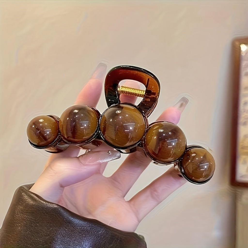 Large Artificial Pearl Hair Clip  Vintage Style WomenS Acrylic Shark Clip Single Pack Perfect for Ponytails and High Buns Retro Chic Hair Accessory Fashionable Updo  Imitation Pearl Design Faux Pearl Hairpin Daily Wear Gift Party
