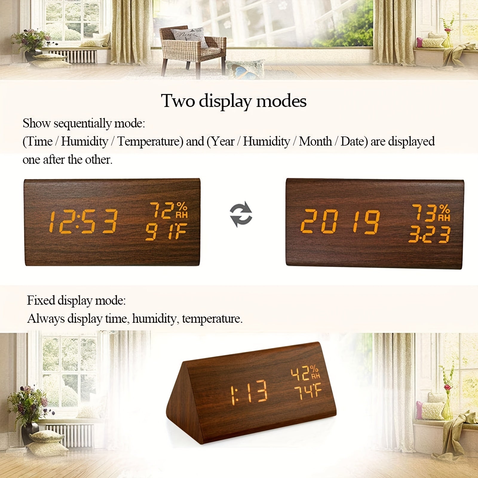 Wooden LED ClockWooden Alarm ClockWooden Digital Clock