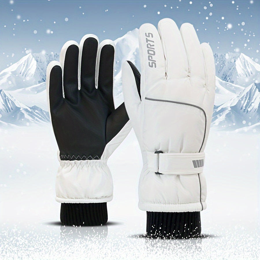 Winter ski gloves fleecelined for warmth touchscreen compatible suitable for outdoor activities and cycling in winter