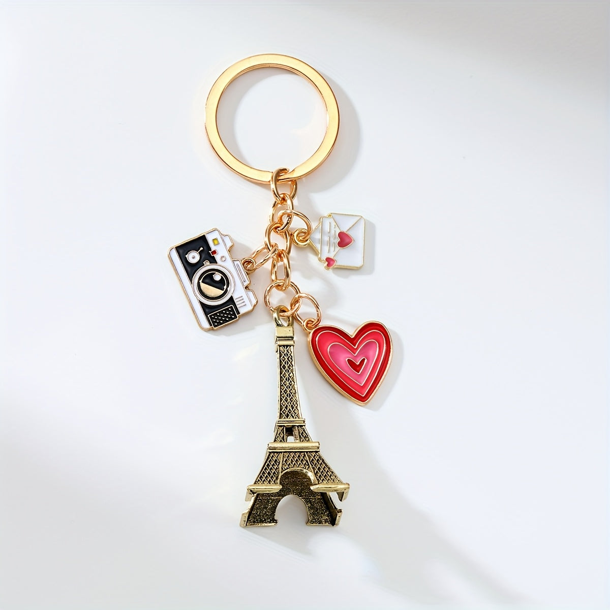 1pc Romantic Tower Keychain Camera Love ValentineS Day Gift Pendant ValentineS Day Souvenir Gift