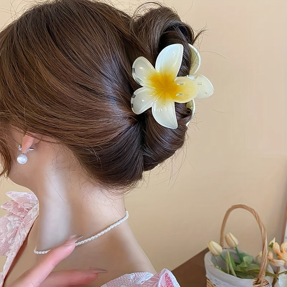Yellow White Floral Clip